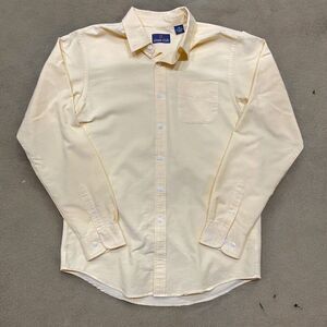 Class Club Vintage 90s Canary Yellow Button Front Cotton Men's Size 20 / Medium